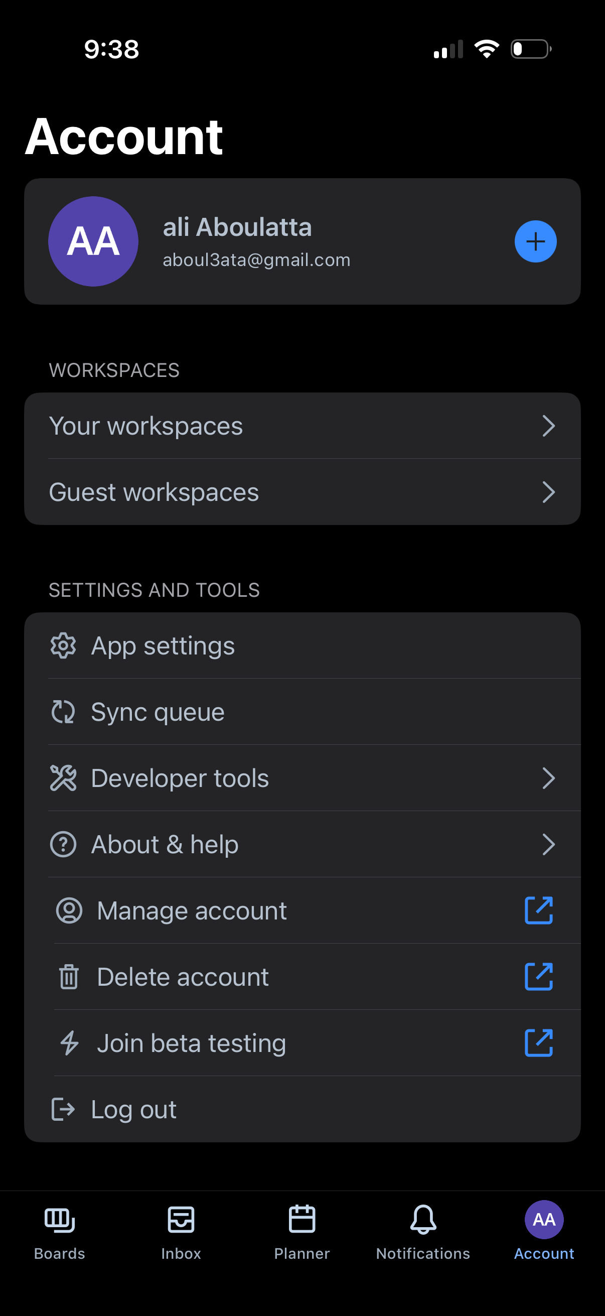 trello profile screenshot